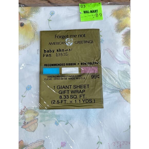 Forget Me Not American Greetings Baby Shower Gift Wrap 1 Giant Sheet Baby Duck - Picture 2 of 3